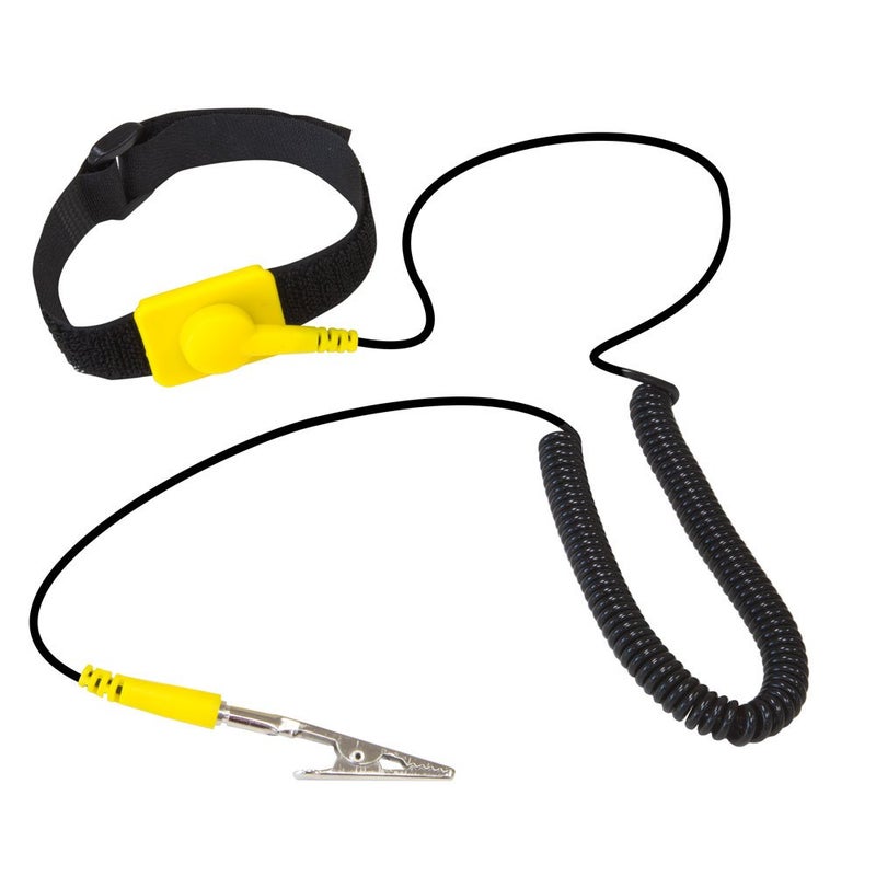 Kingwin Anti Static Wrist Strap Yellow Adjustable ESD Wrist Band with Grounding Cord Bracelet for PC Building, Electronics Repair, Computer Assembly, Laptop, DIY Tech, Static Electricity Protection - Image 1